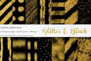 Glitter Black Digital Papers