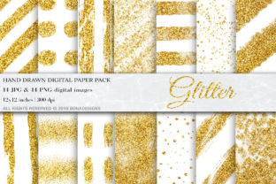 Gold Glitter White Digital Papers: A Versatile Addition to Your Creative Projects