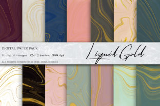 Liquid Gold Marble Digital Paper for Creative Projects