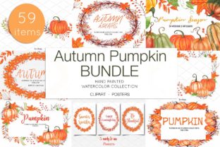 Watercolor Autumn Pumpkin Clipart