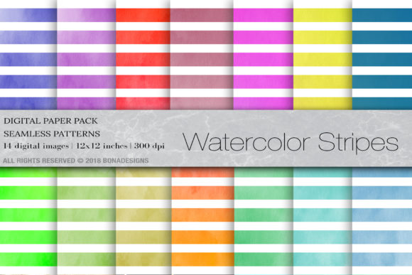 Watercolor Digital Paper Stripes: A Creative Resource for Designers and Crafters